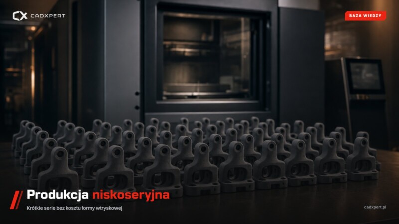Produkcja niskoseryjna z druku 3D, seria części przed drukarką przemysłową