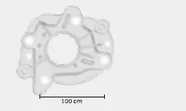 Model B, element mechaniczny, porównanie kosztu i czasu druku 3D w SAF, SLA i FDM